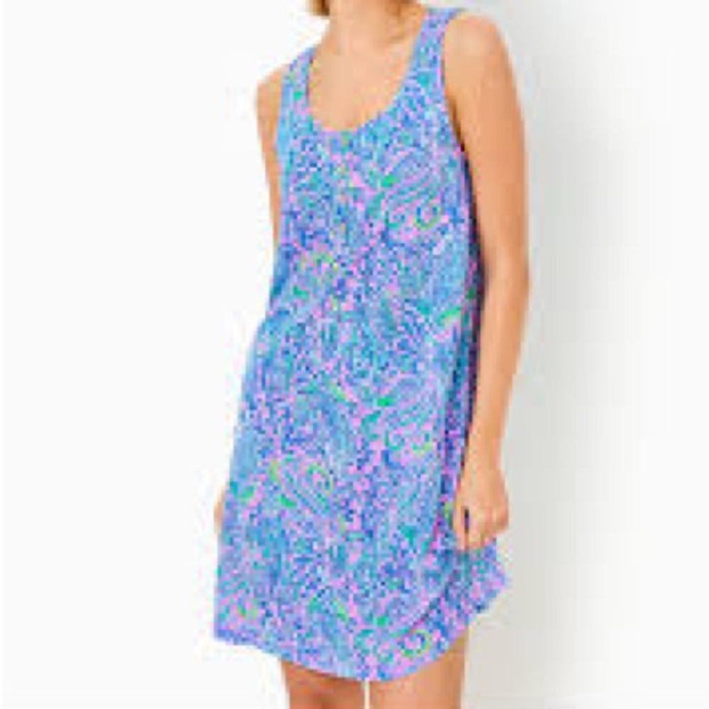 NWOT Lilly Pulitzer Lela Henley Tank Dress. We Mermaid It. Size XS.